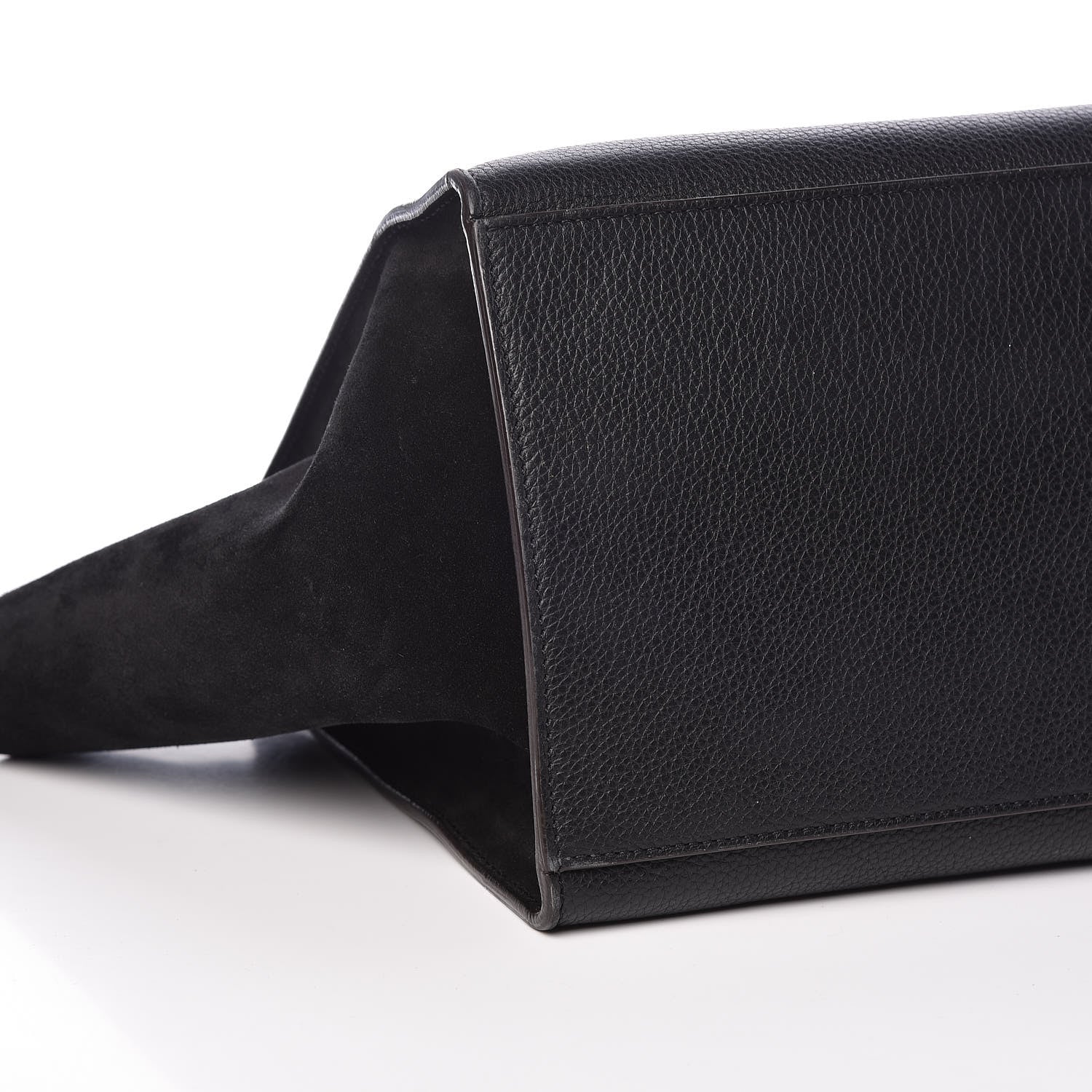 Celine Drummed Calfskin Suede Small Trapeze Black 10 of 13