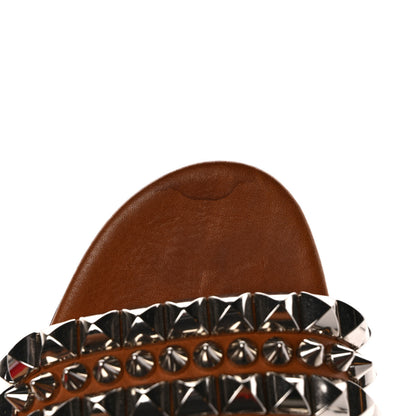 Christian Louboutin Calfskin Studded Tina Goes Mad 55 Slide Sandals 40 Cuoio 10 of 11
