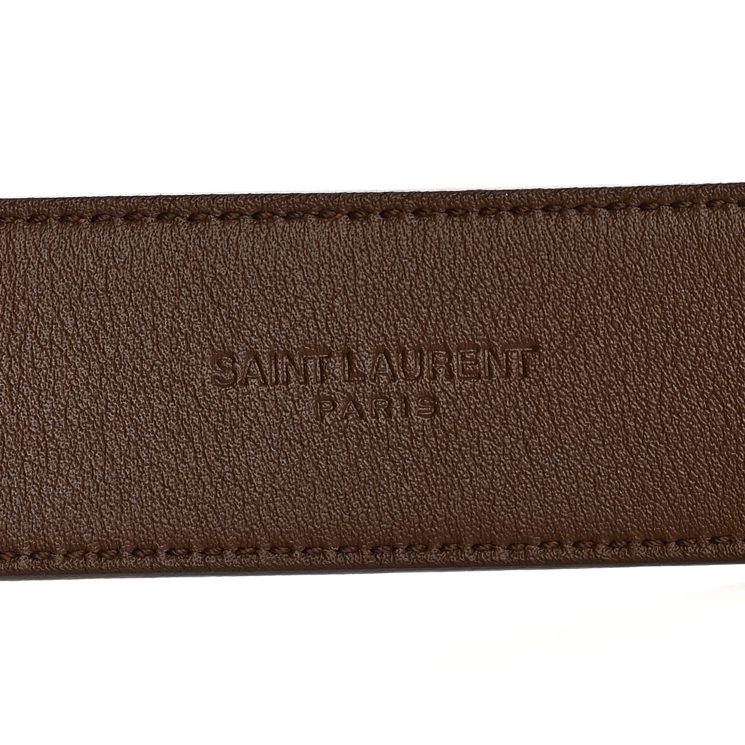 Saint Laurent Smooth Calfskin Monogram Square Buckle Belt 80 32 Brown 3 of 6