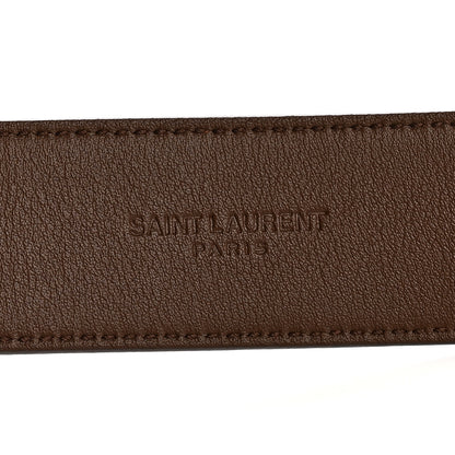 Saint Laurent Smooth Calfskin Monogram Square Buckle Belt 80 32 Brown 3 of 6