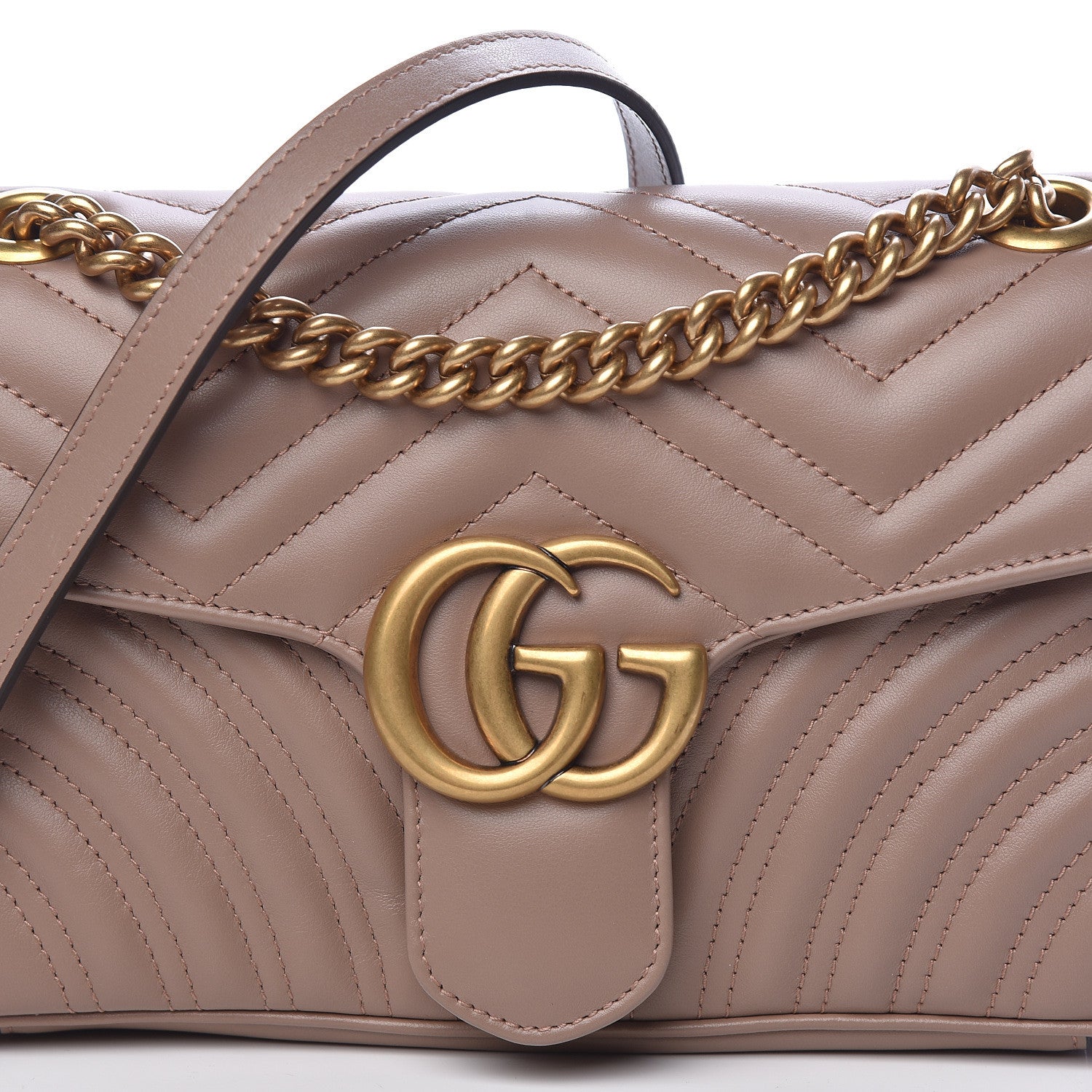 Gucci Calfskin Matelasse Small GG Marmont Shoulder Bag Porcelain Rose 7 of 10