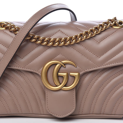 Gucci Calfskin Matelasse Small GG Marmont Shoulder Bag Porcelain Rose 7 of 10
