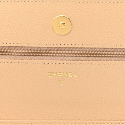Chanel Caviar Quilted Wallet On Chain WOC Beige 6 of 12