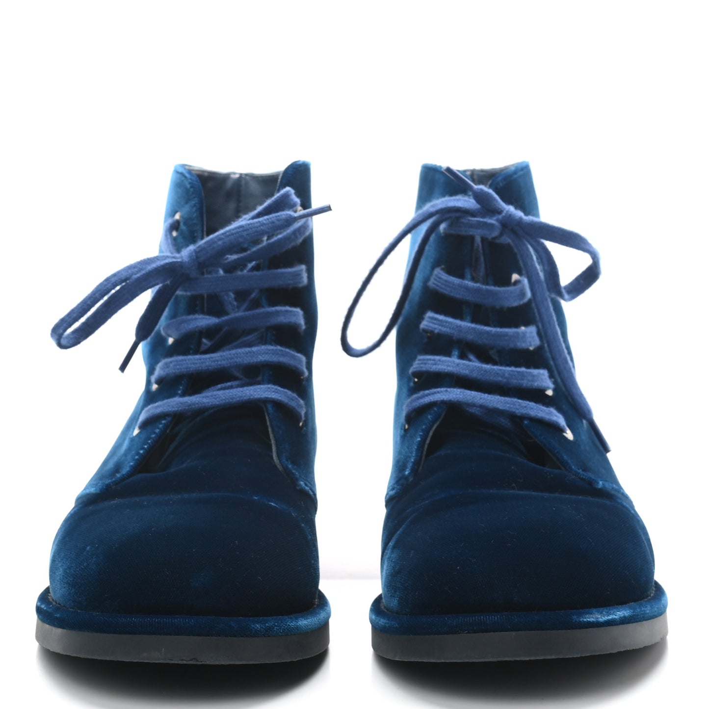 Velvet CC Lace Up Boots 38.5 Blue