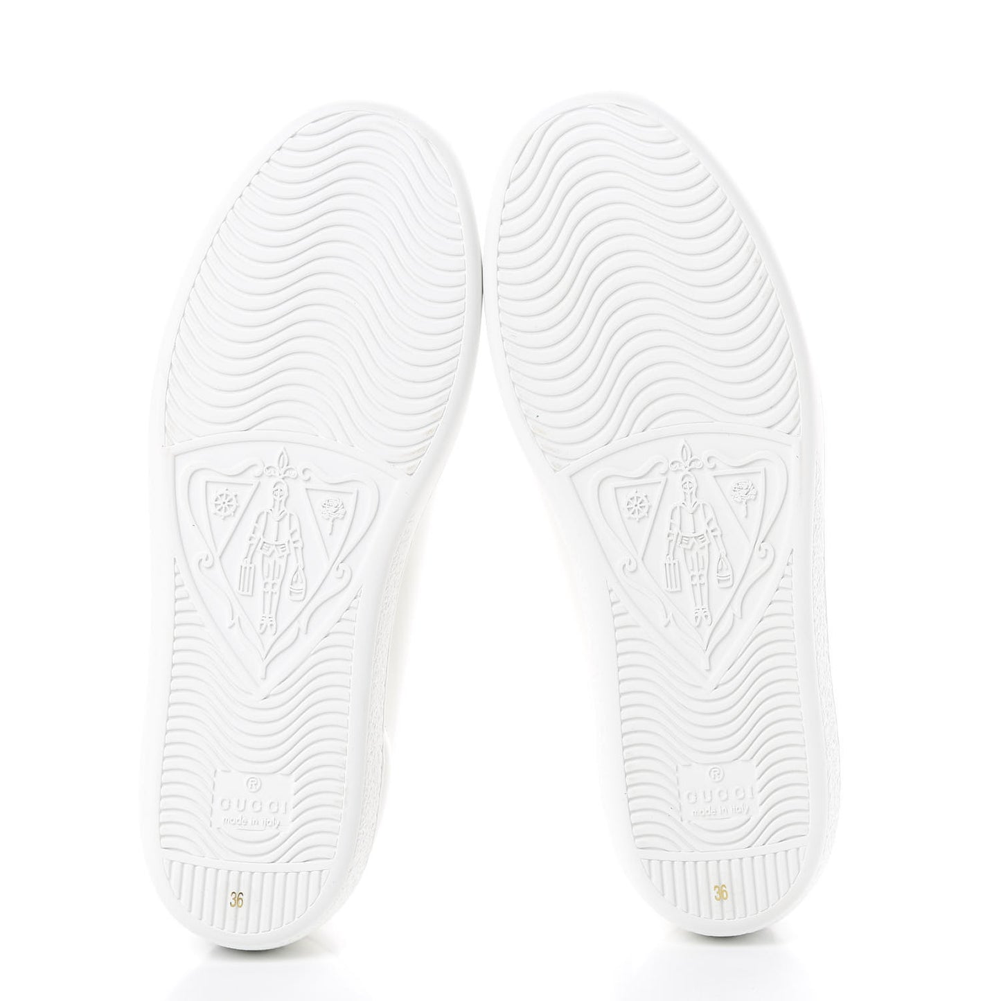 Calfskin Interlocking G Perforated Womens Ace Sneakers 36 White Grey Sky