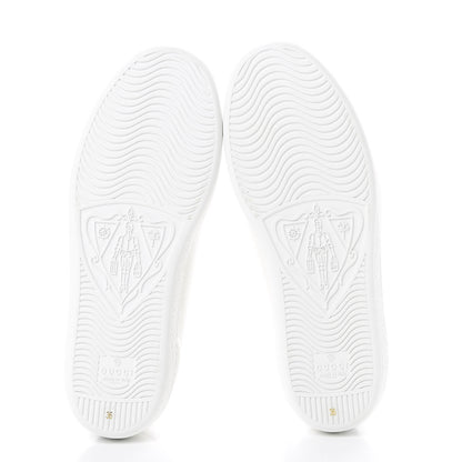 Gucci Calfskin Interlocking G Perforated Womens Ace Sneakers 36 White Grey Sky 5 of 8