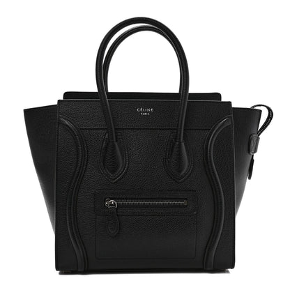 Celine Drummed Calfskin Micro Luggage Black 1 of 9