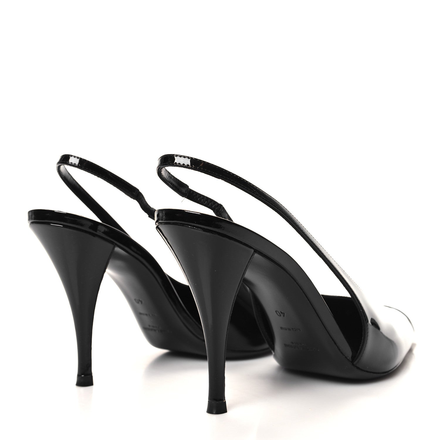 Saint Laurent SAINT LAURENT Patent Cap Toe Vesper Slingback Pumps 40 Black 5 of 9