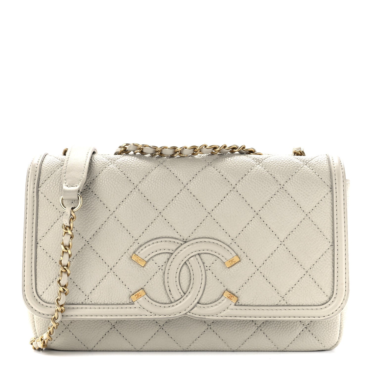 Chanel Caviar Quilted Small CC Filigree Flap Light Beige 1 of 11