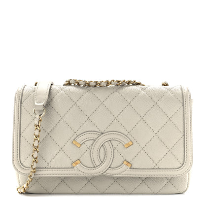 Chanel Caviar Quilted Small CC Filigree Flap Light Beige 1 of 11