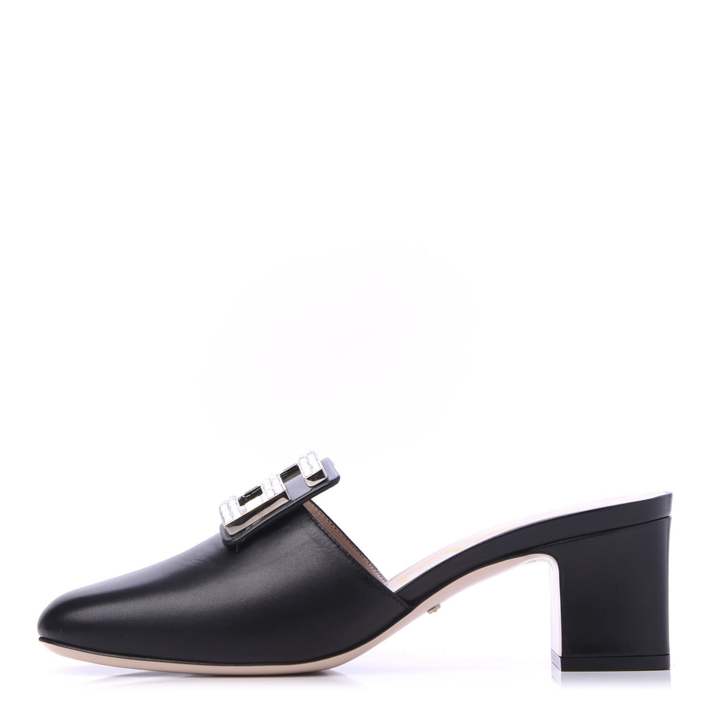Malaga Kid Crystal Square G Madelyn Mules 38 Black