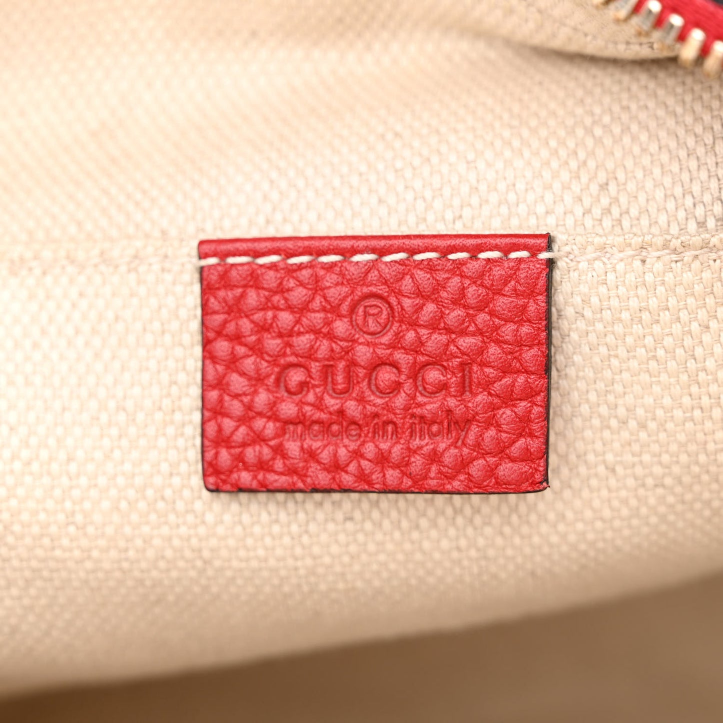 Pebbled Calfskin Small Soho Disco Bag Tabasco Red