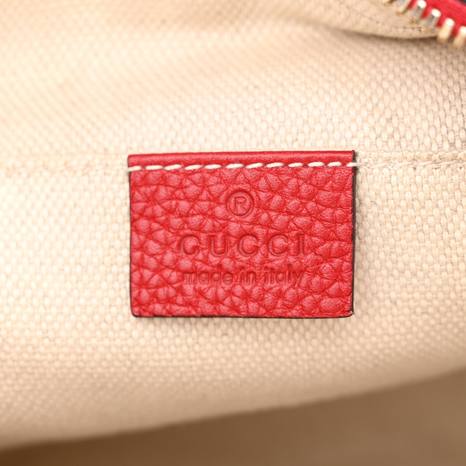 Gucci Pebbled Calfskin Small Soho Disco Bag Tabasco Red 6 of 15