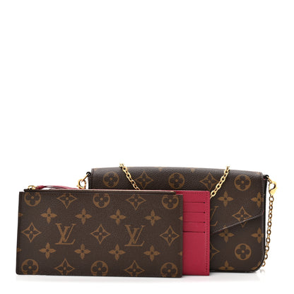 Louis Vuitton Monogram Pochette Felicie Chain Wallet Fuchsia 3 of 16