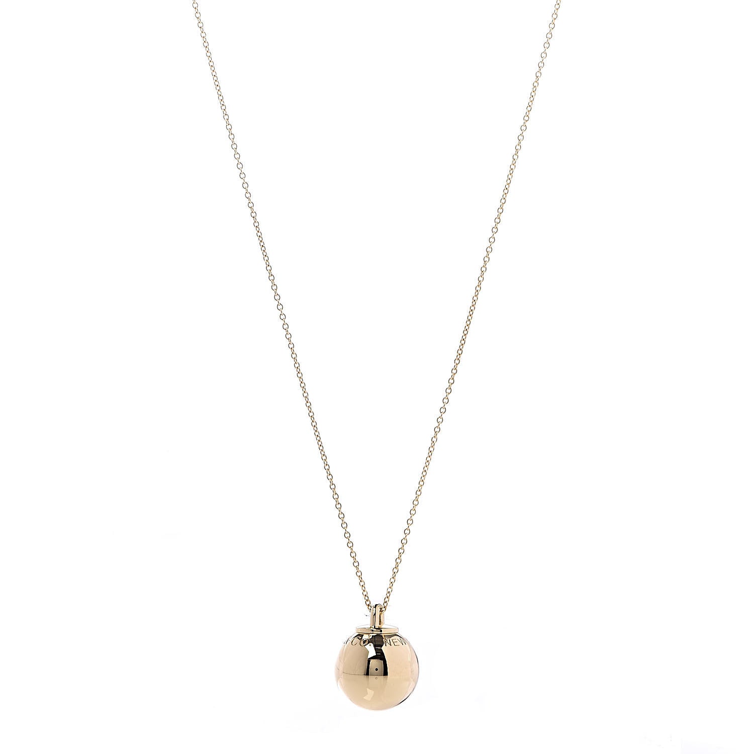 Tiffany 18K Yellow Gold 19mm HardWear Ball Pendant Necklace 1 of 5
