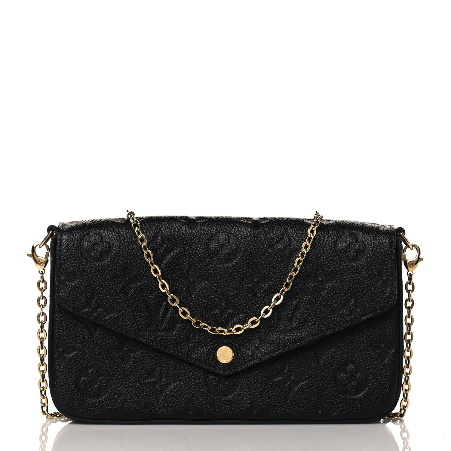 Louis Vuitton Empreinte Pochette Felicie Chain Wallet Black 3 of 10