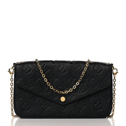 Louis Vuitton Empreinte Pochette Felicie Chain Wallet Black 3 of 10