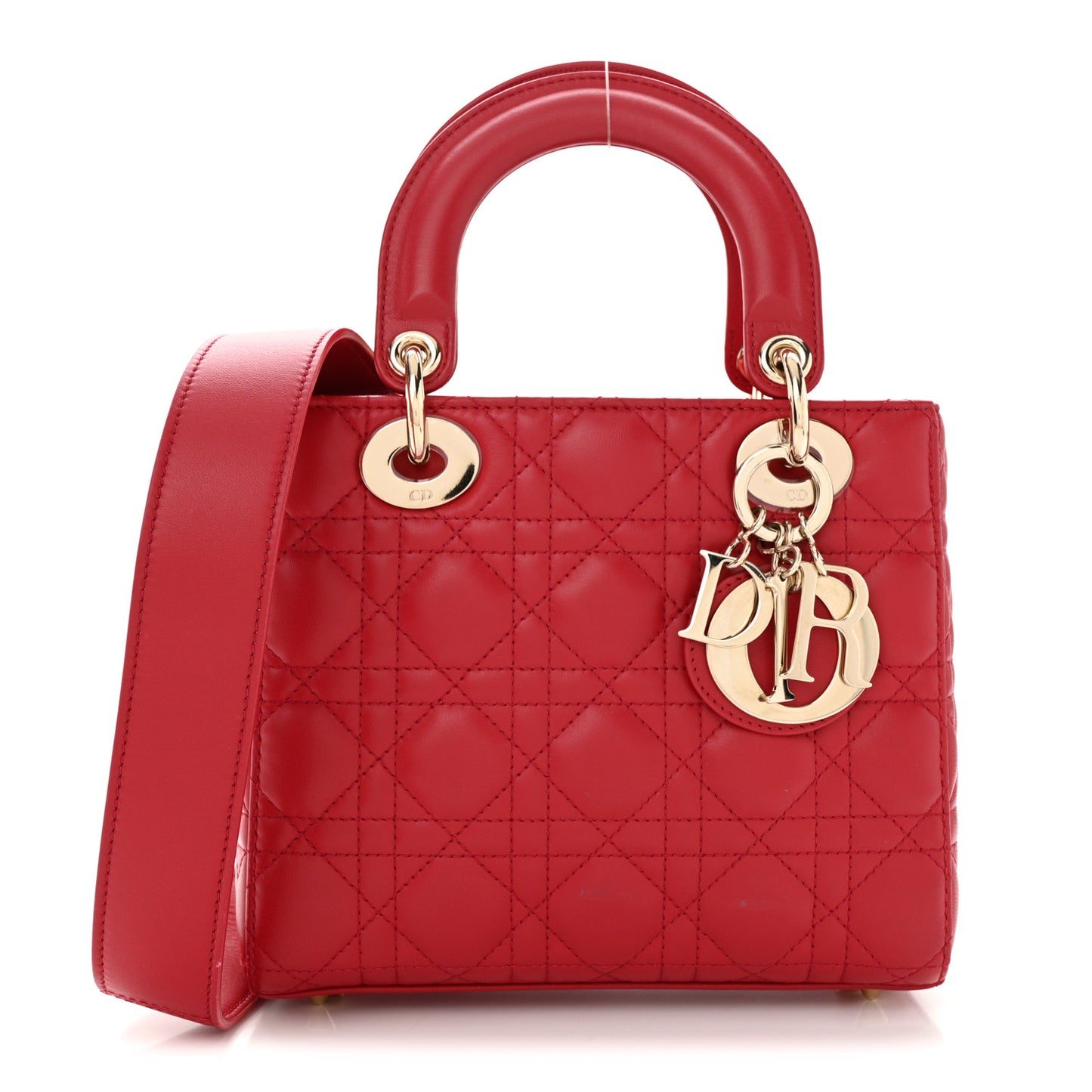 Lambskin Cannage Small My ABCDior Lady Dior Red