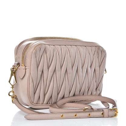 Miu Miu Nappa Matelasse Double Zip Chain Shoulder Bag Cammeo 3 of 13