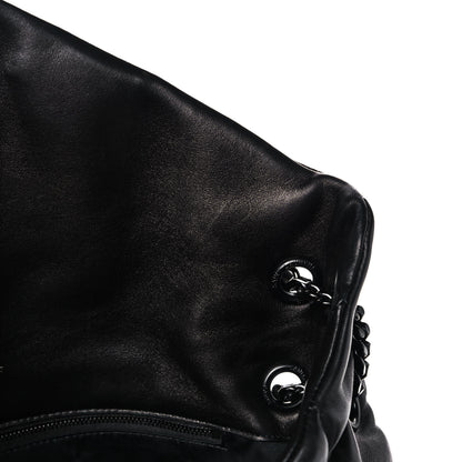 Saint Laurent Lambskin Quilted Medium Loulou Puffer Monogram Chain Satchel Black 16 of 16