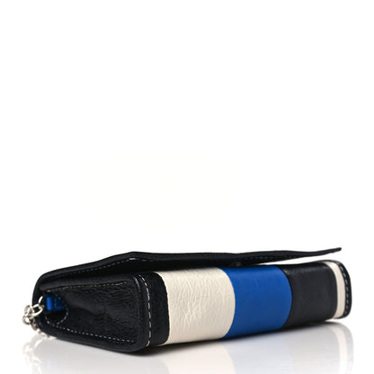 Balenciaga Agneau Arena Multicolore Bazar Chain Shoulder Bag Bleu White Black 4 of 8