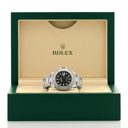 Rolex Stainless Steel Platinum 37mm Oyster Perpetual Date Yacht-Master Watch Slate 268622 5 of 5