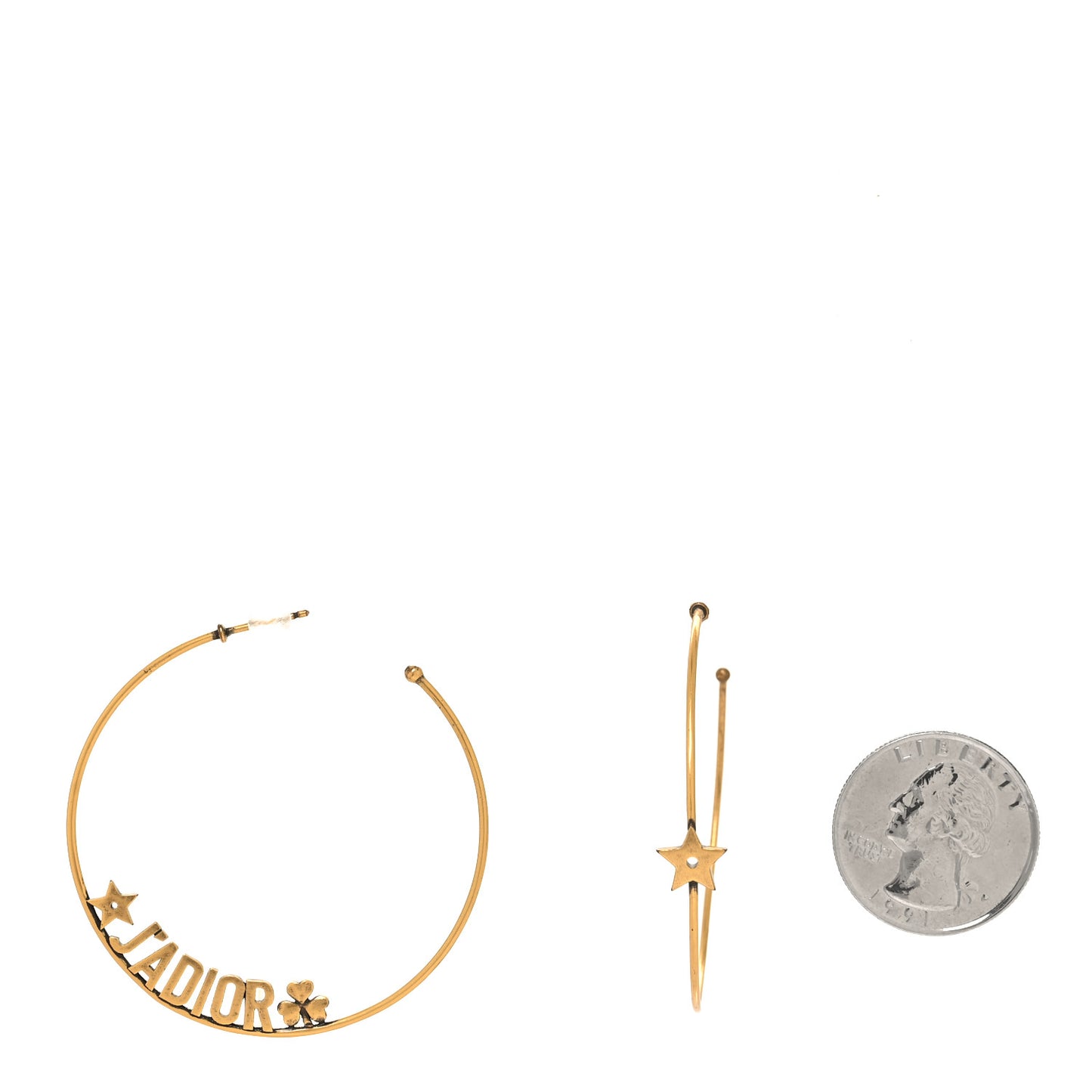Metal J'Adior Hoop Earrings Aged Gold
