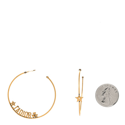 Christian Dior Metal J'Adior Hoop Earrings Aged Gold 2 of 4