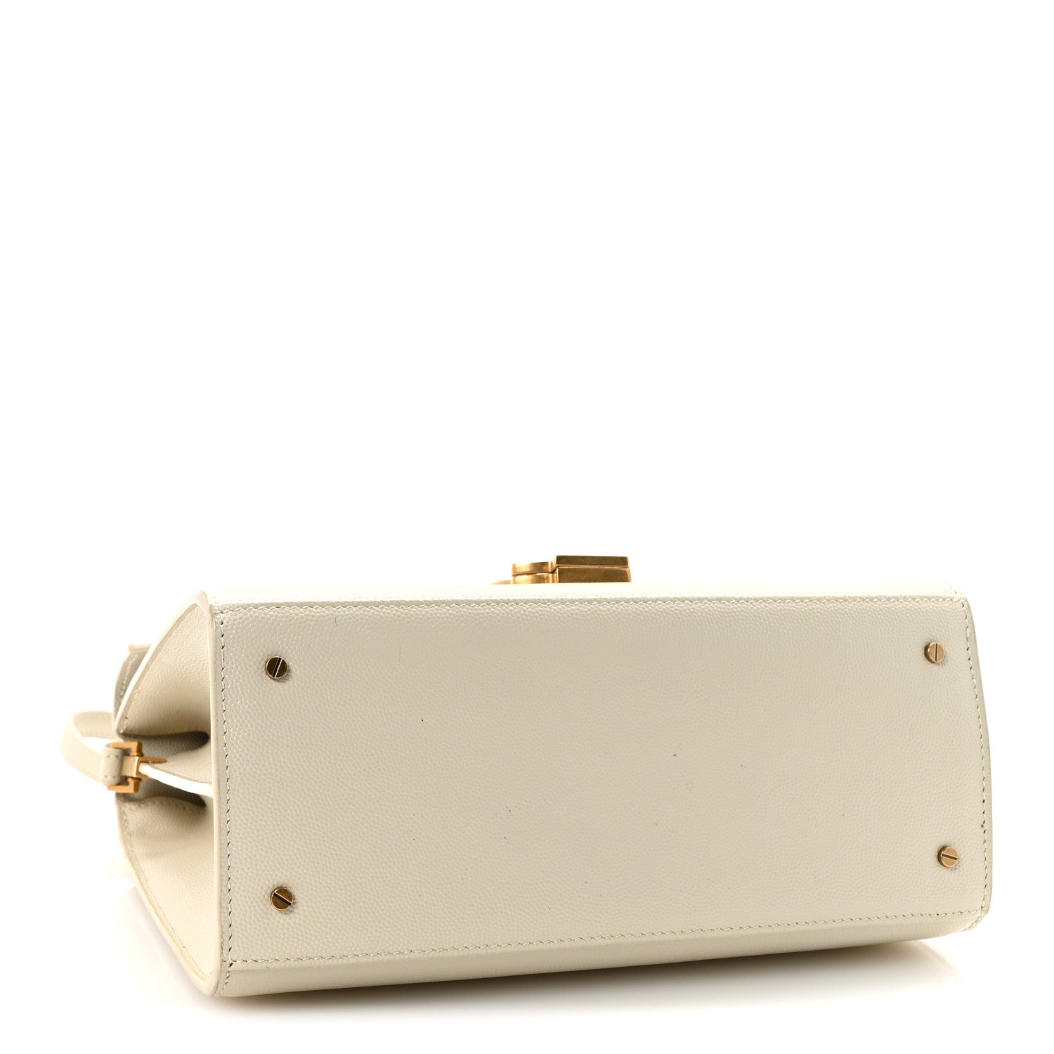 Saint Laurent Grain de Poudre Medium Classic Monogram Cassandra Top Handle Crema Soft Rouge Legion 4 of 9