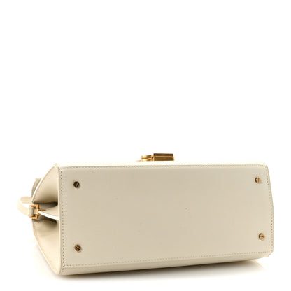 Saint Laurent Grain de Poudre Medium Classic Monogram Cassandra Top Handle Crema Soft Rouge Legion 4 of 9