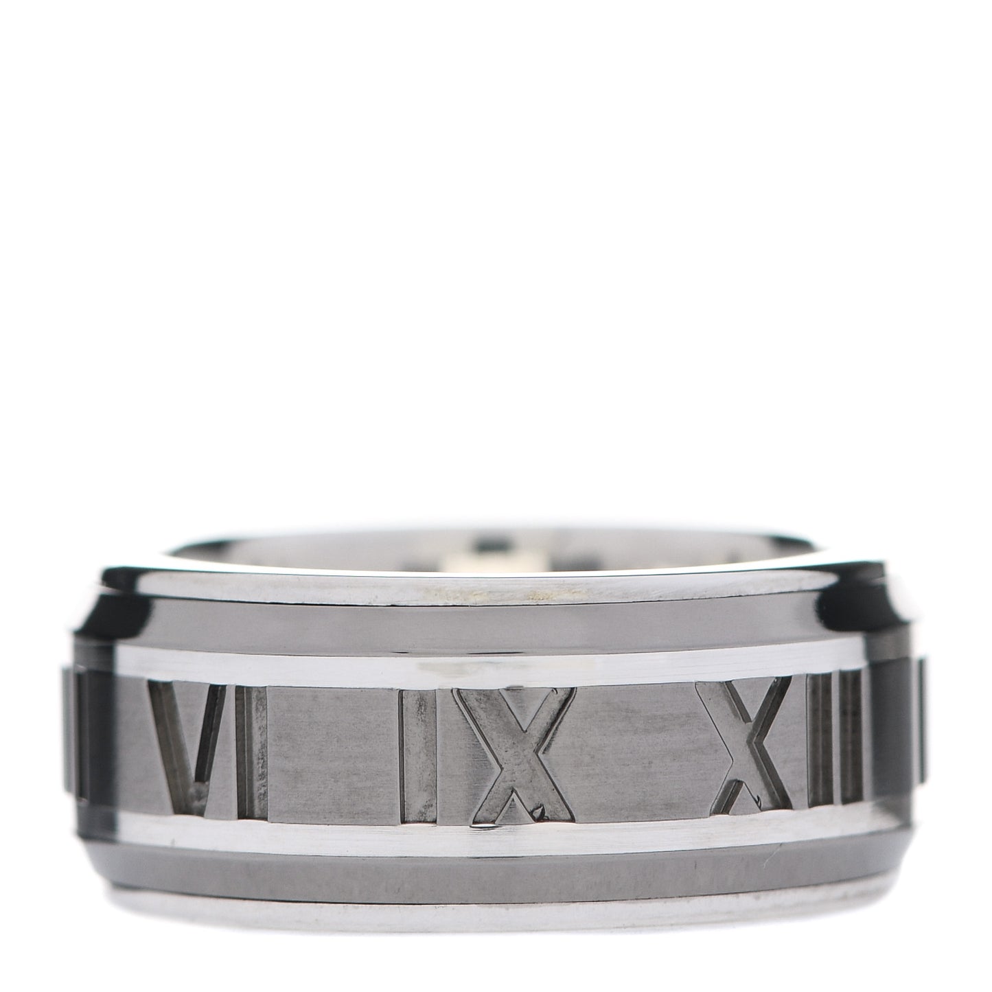 Sterling Silver Titanium Atlas Band Ring 50 5.5