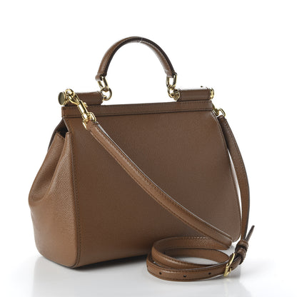 Dolce & Gabbana Dauphine Calfskin Medium Miss Sicily Satchel Caramello 3 of 9