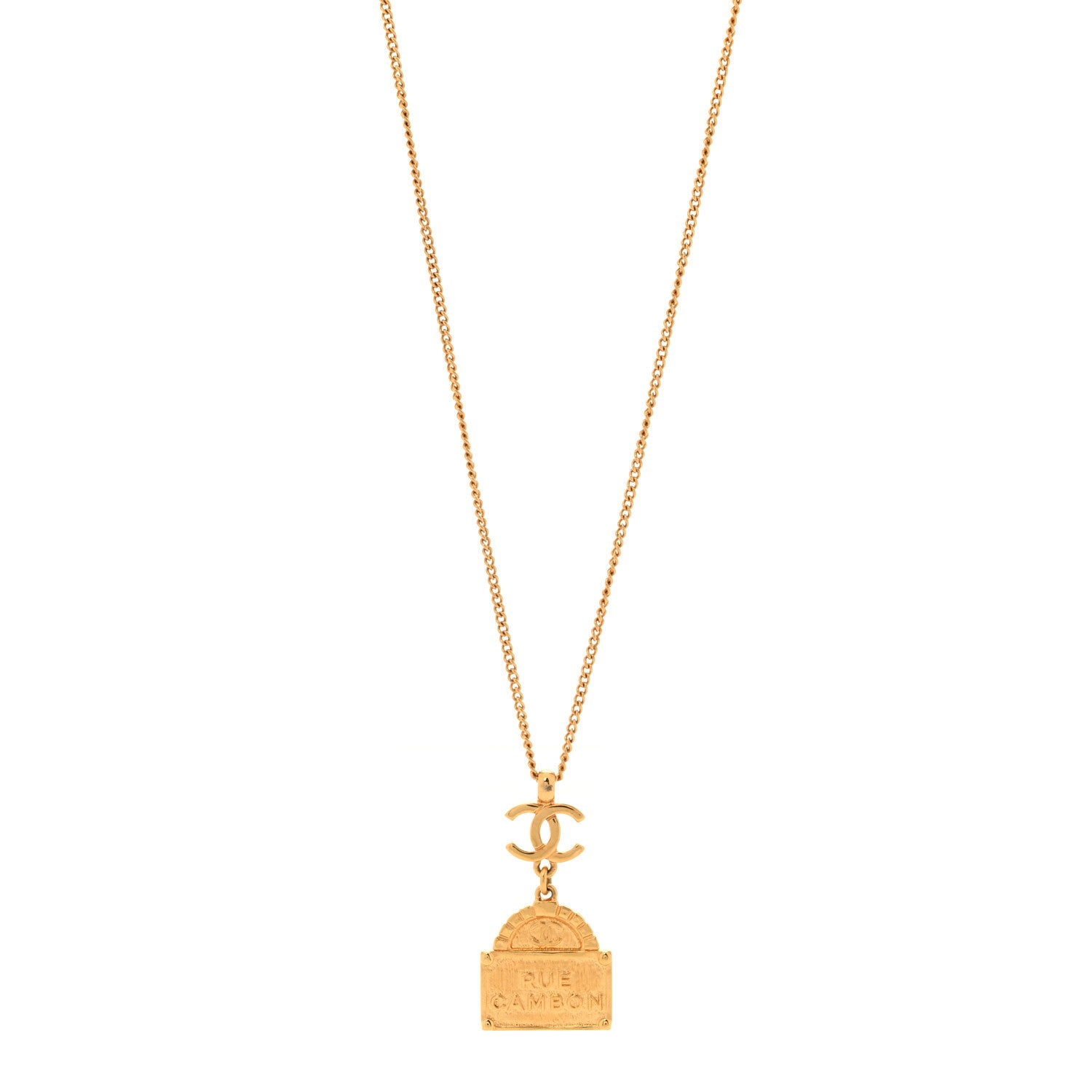 Chanel Metal CC Rue Cambon Necklace Gold 1 of 5
