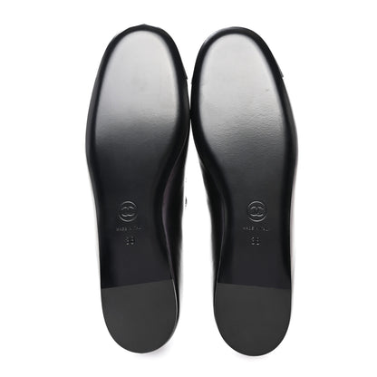 Chanel Lambskin Grosgrain Pearl Mary Jane Flats 38 Black 5 of 9