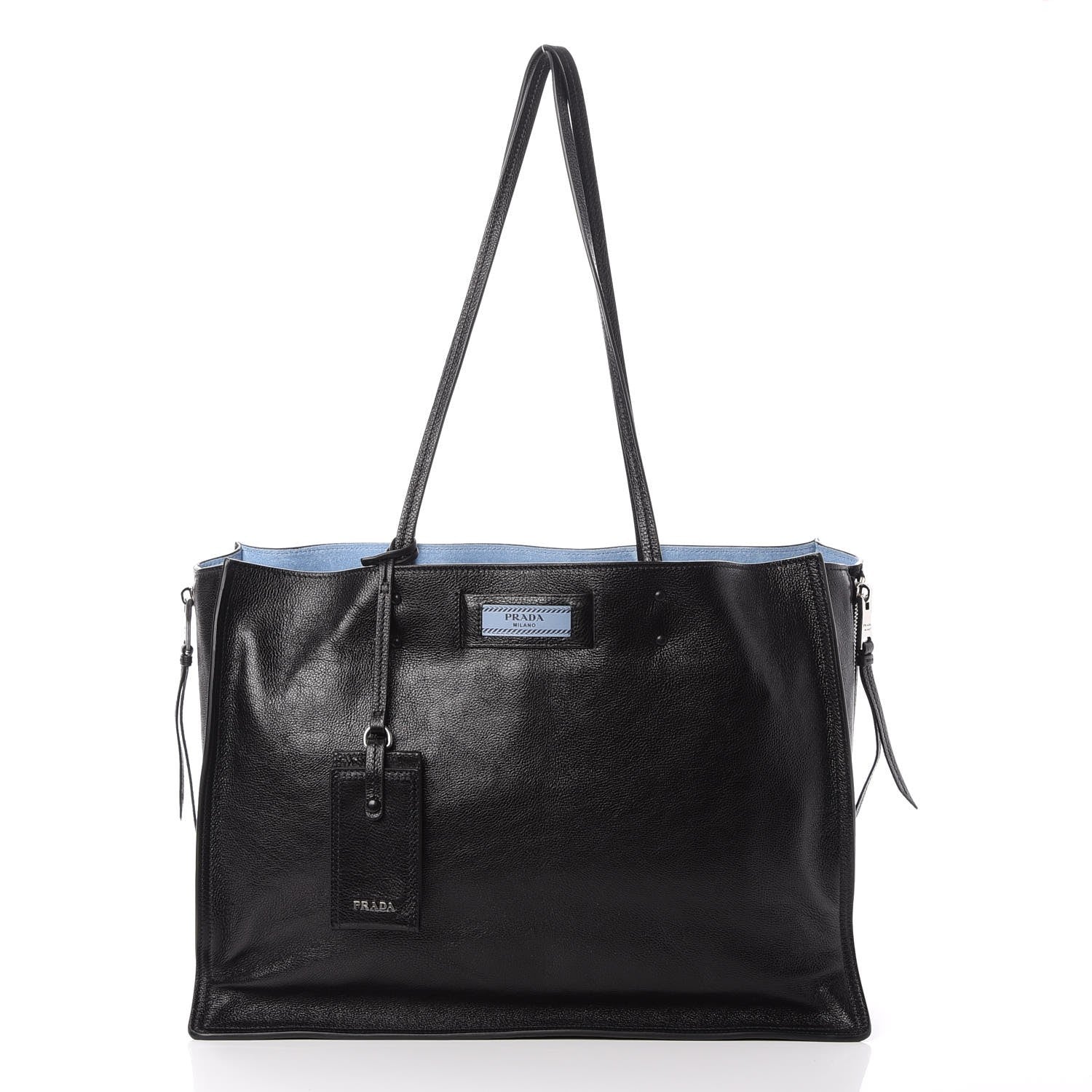 Prada Glace Calf Etiquette Tote Black Astrale 1 of 8