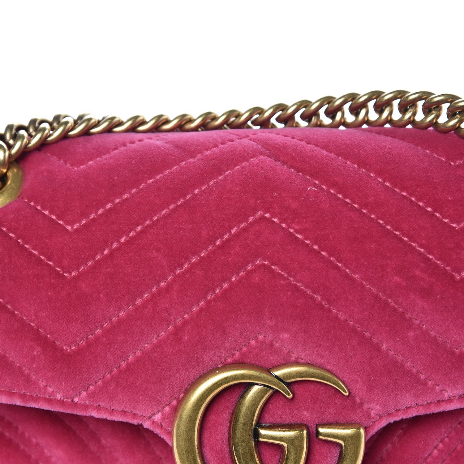 Gucci Velvet Matelasse Small GG Marmont Shoulder Bag Light Raspberry Rose 10 of 12