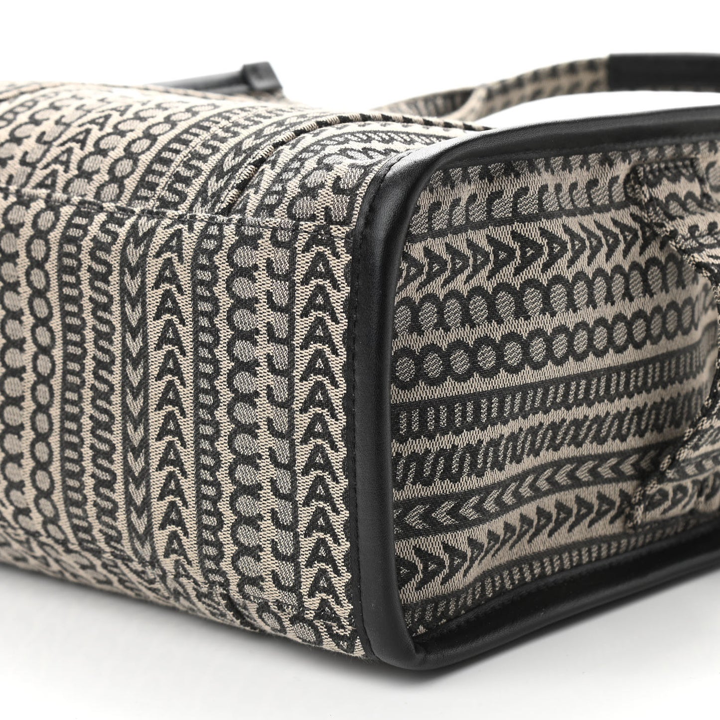 Cotton Jacquard Monogram Medium The Traveler Tote Bag Beige Multicolor