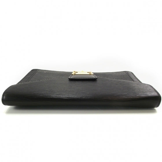 Epi Pochette Sellier Dragonne Clutch Black