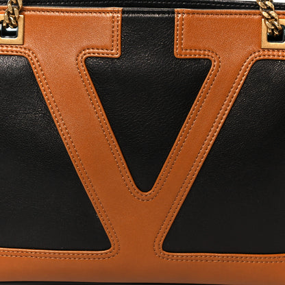 Valentino Garavani Nappa Small Viva Superstar Shopping Tote Black Brown 7 of 9