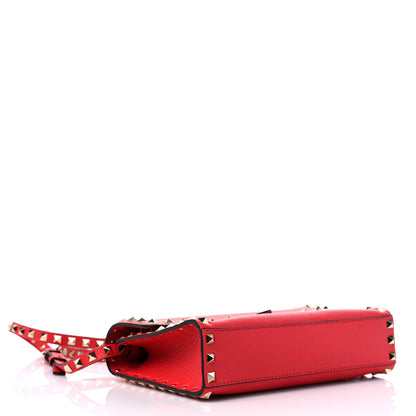 Valentino Garavani Pebbled Calfskin Medium Rockstud Flip Lock Crossbody Bag Rouge Pur 4 of 8
