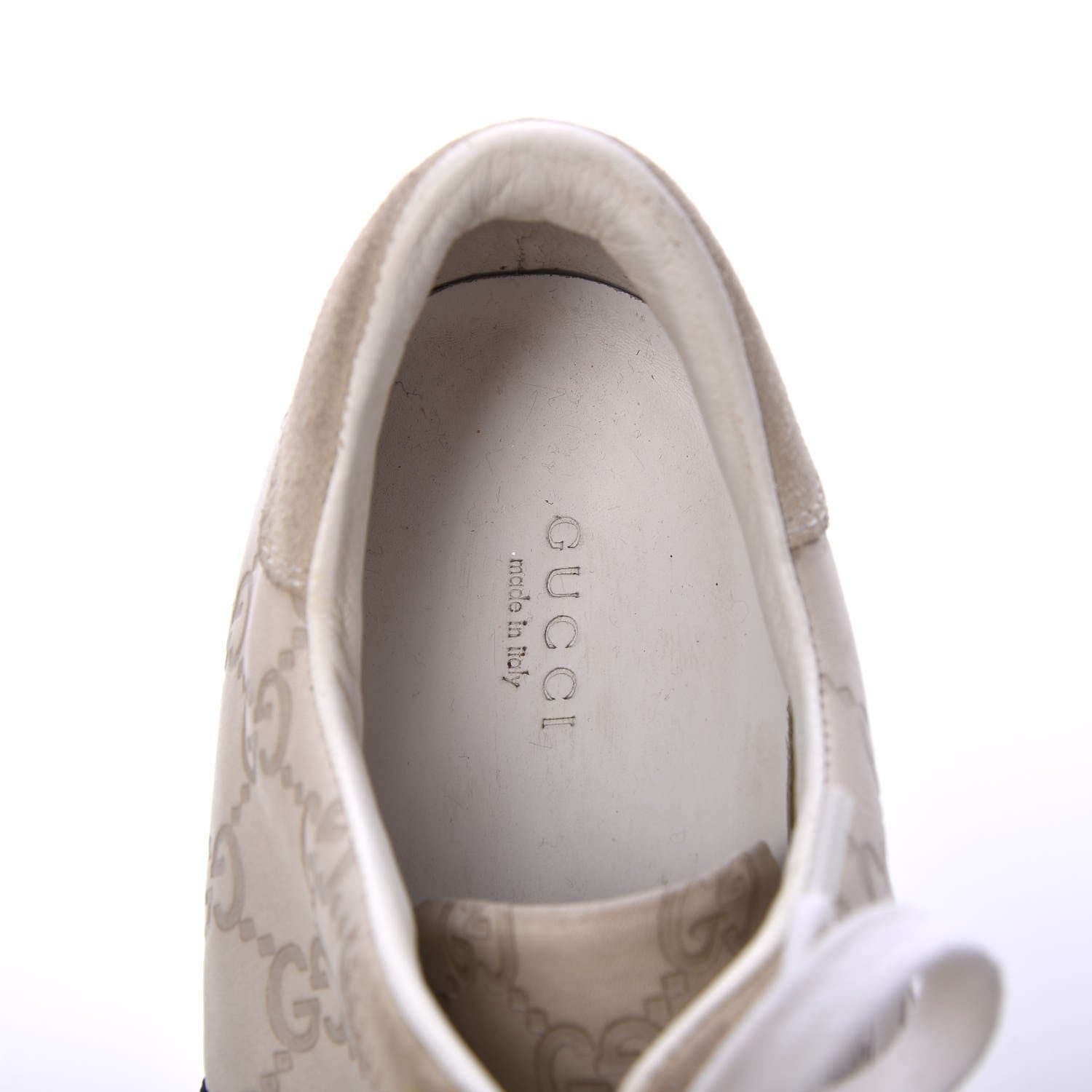 Gucci Guccissima Web Mens Sneakers 10 White 9 of 17