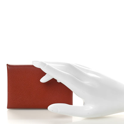 Hermes Evercolor Calvi Card Case Sienne 2 of 7