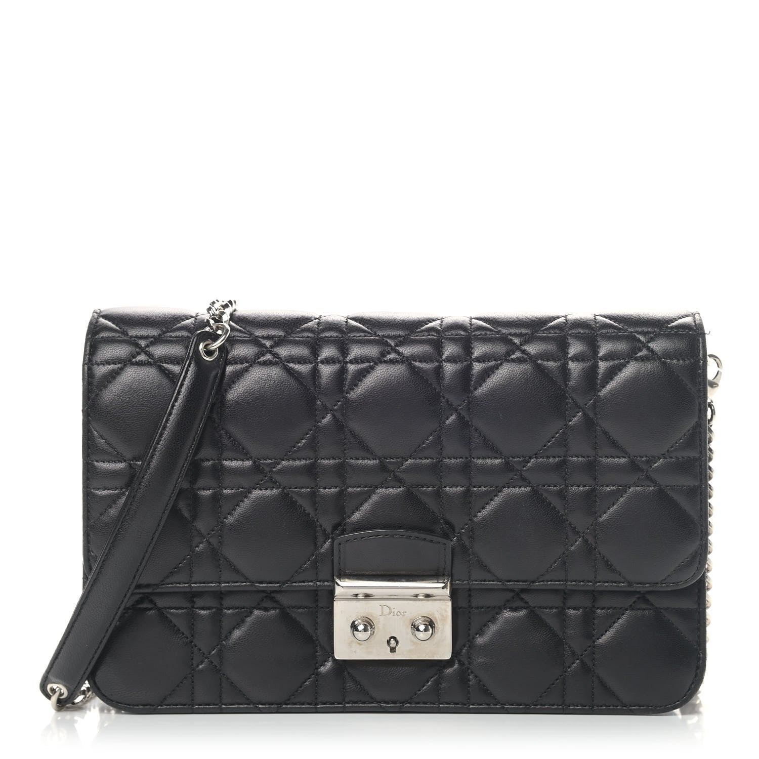 Christian Dior Lambskin Cannage Miss Dior Promenade Pouch Black 1 of 7