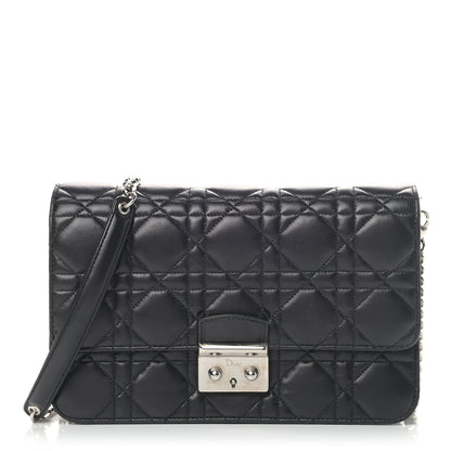 Christian Dior Lambskin Cannage Miss Dior Promenade Pouch Black 1 of 7