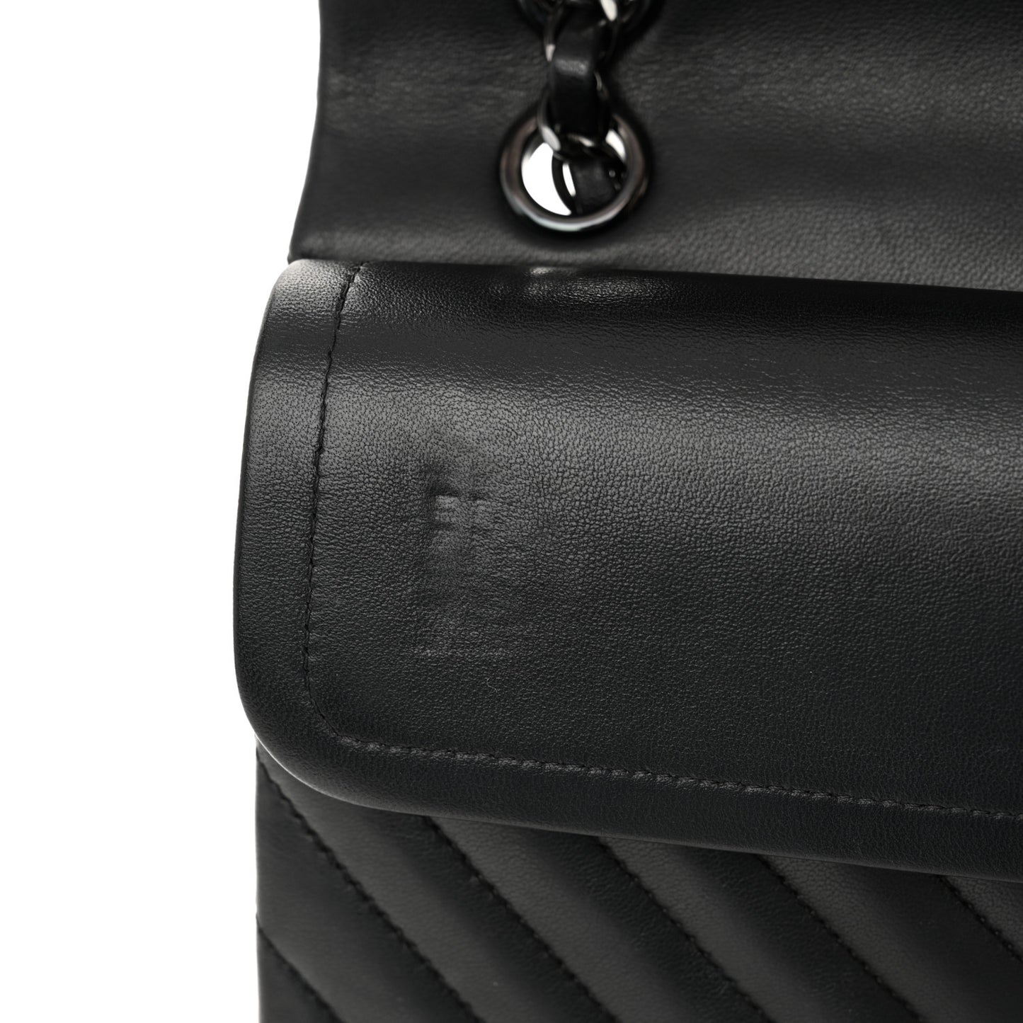 Lambskin Chevron Quilted Medium Double Flap So Black