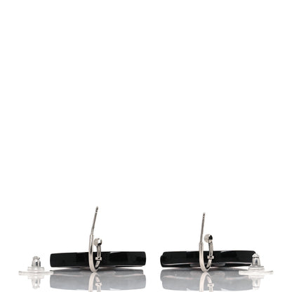 Chanel Resin CC Flower Drop Earrings Black Blue Pink 3 of 4