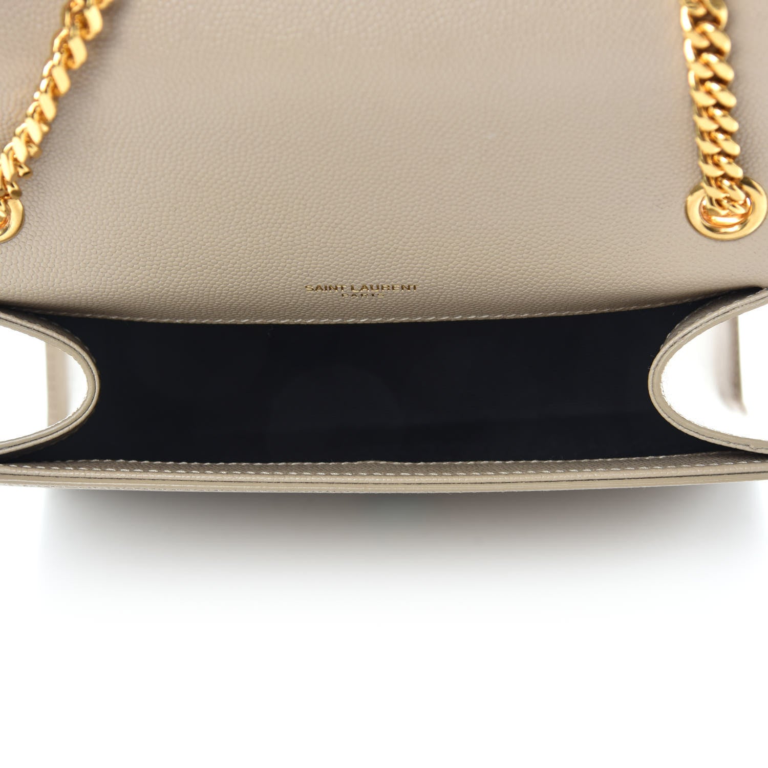 Saint Laurent Grain De Poudre Small Monogram Kate Satchel Sea Salt 5 of 10