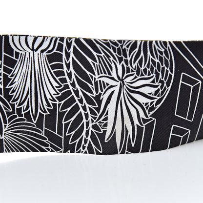 Hermes Silk Animapolis Twilly Black White 6 of 6