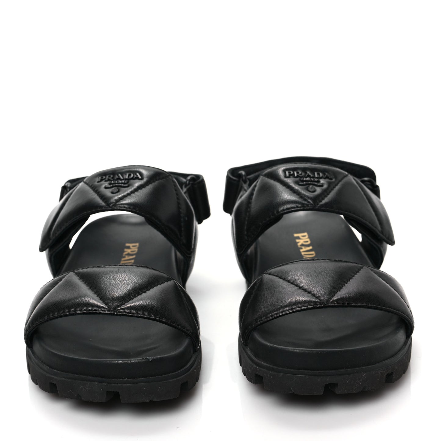Nappa Logo Quilted 20mm Sport Sandals 35 Black