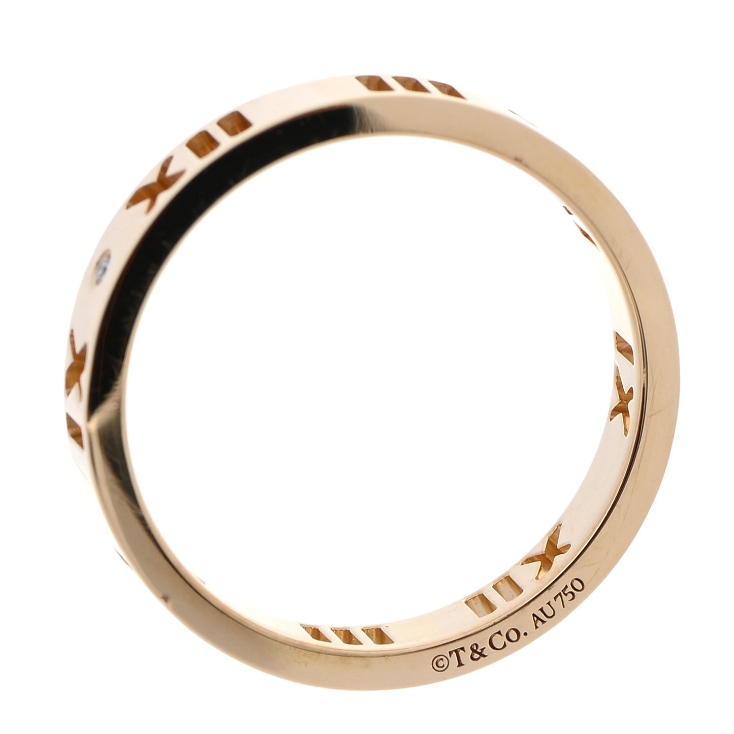 18K Yellow Gold Diamond Atlas Pierced Ring 50 5.5